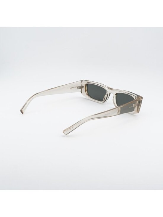 Saint Laurent SL553 005 Sunglasses Shiny Beige Rectangle Frame, Grey Lenses main image 10